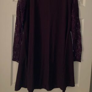 Purple dress with lace sleeves never worn